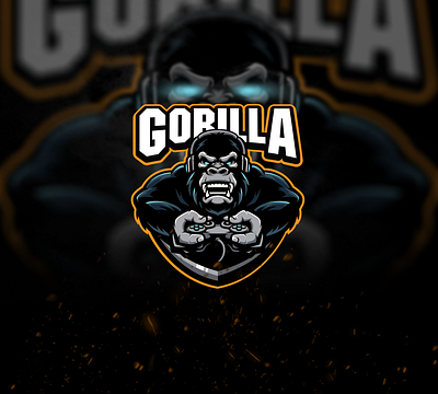 Gorilla Esport Logo animal character esport esport team gamer illustration logo mascot sport team