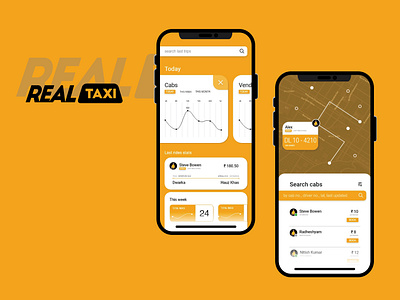 Cab App UI appui interactiondesign mobile ui vector