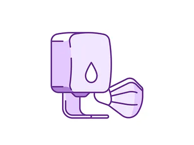 Hygiene 043/100 design hygiene icon illustration masks minimal sanitizer shadow vector