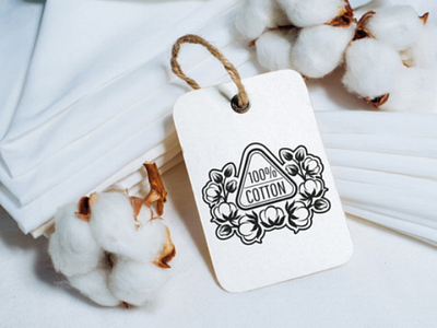 100% high quality cotton 100 brand cloth cotton cotton flower cotton plant design label label design logo logo design mockup photo print sale silhouette symbol tag vector