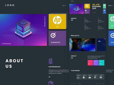 IT technologies design flat typography ui ux web website