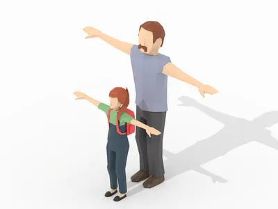 Characters for school project 3d 3d art 3d artist character art character design low poly tpose