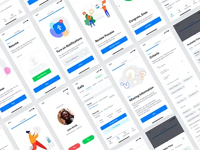 Improving the recruitment process — Talent Envoy UX case study call screens find job illustrations invite iphone 11 job finder medium mobile app notification permission recruitment schedule time selections study upload resume screens ux ux case