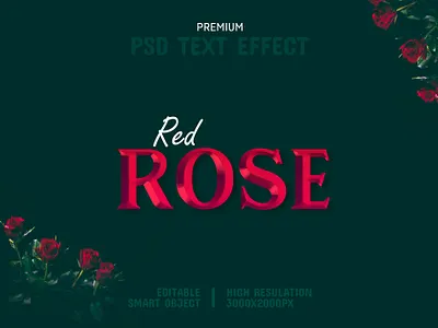 Red Rose-PSD Text Effect Template 🌹