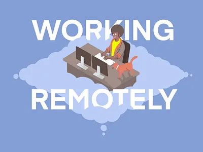 Working remotely character design illustration procreate work