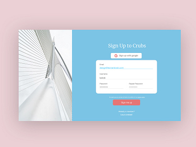 Sign up page form architecture design digital form pastel color pastel colors sign up signup ui ui design ux