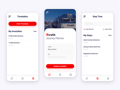 Xtrafik Mobile Application booking app ui ux bus traffic train clean minimal flat color modern trendy creative concept interface illustration vector icon journey trip coupon landing page web design travel map location website webdesign typography xtrafik ul sweden