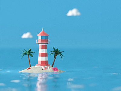 Lighthouse 3D Visual 3d c4d design socialbakers web