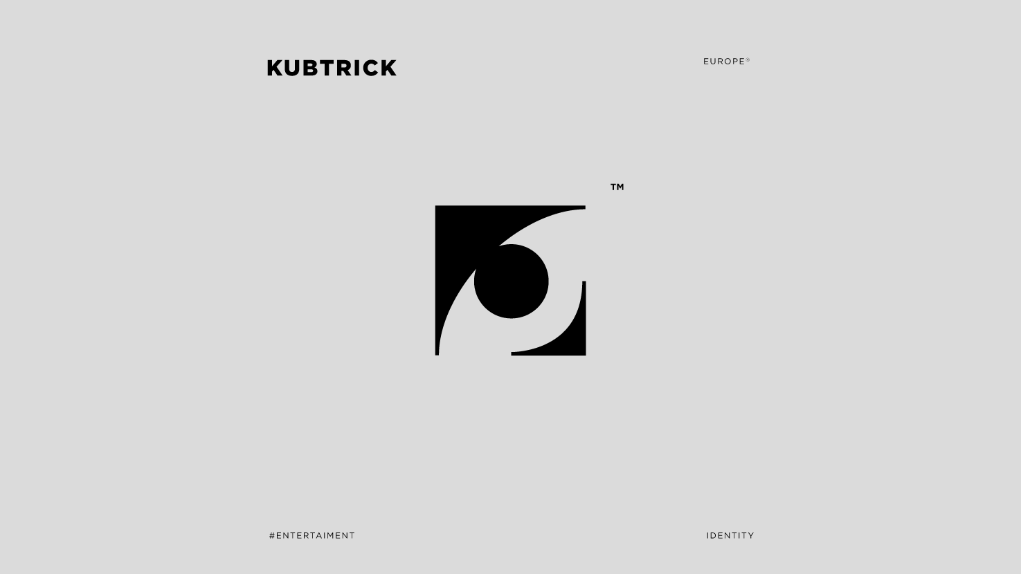 KUBTRICK logo black clear cube entertaiment eye kubrick logo media minimal square watch white