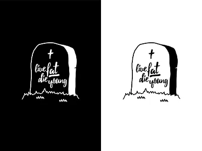 live fat die young - Tombstone apparel apparel design design flat graphic design graphicdesign illustration print apparel shirt design shirtdesign t shirt design tee design vector