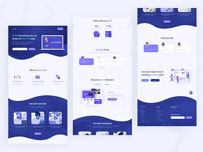 Nocode HQ Home Page branding design curves dribbble best shot graphic design home page home page design illustrations landing page landing page design landing page ui nocode product design programming templates tutorials ui ux design user experience design user interaction user interface design visual design