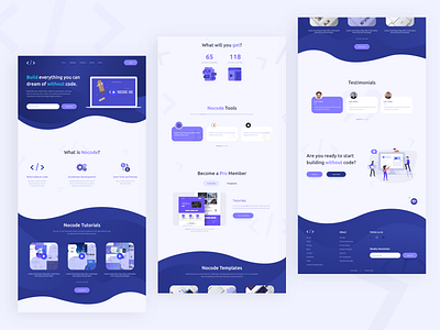 Nocode HQ Home Page branding design curves dribbble best shot graphic design home page home page design illustrations landing page landing page design landing page ui nocode product design programming templates tutorials ui ux design user experience design user interaction user interface design visual design