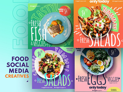 Social Media Food Banners Set 3 banners beverage design creative templates design templates food food ads food and drink food art food banners food creatives food cretives food social social media templates