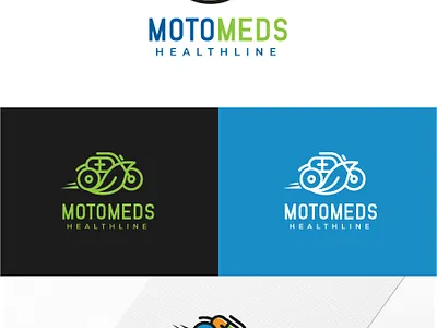 MotoMeds HealthLine branding delivery health care icon logodesign medical logo motomed