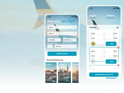 Flight Booking App Concept design app flight ui ux ux design uxui
