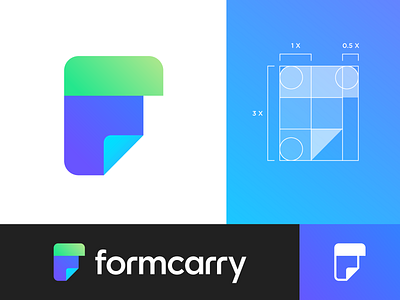 Formcarry Logo Exploration 01 brand identity branding form code coding developer logo mark symbol icon single color gradient modern time save savior type text custom typography wordmark letter