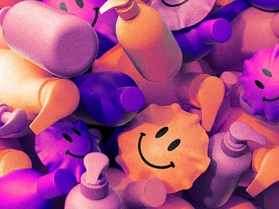 Wash your hands! 3d acid c4d editorial gel illustration smiley soap virus