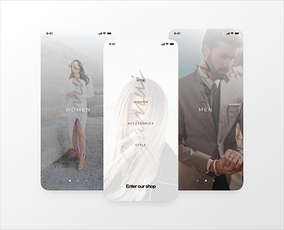 Mobile shop onboarding app design mobile ui