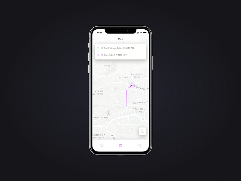 Daily UI Challenge #029 - Map app clean dailyui directions gps interface ios app design light theme map maps mobile app mobile app design mobile ui navigation