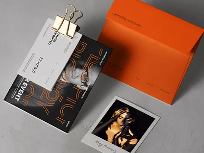 Photography agency gift card branding camera envelope gift card logo photo photography