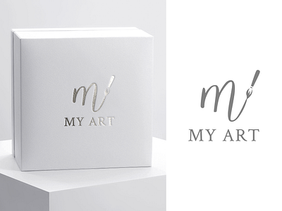 My art logo art artist box branding delicate design elegant flat graphic gray illustrator logo logo design minimal print vector