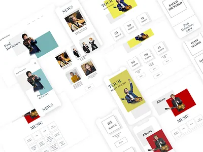 Paul McCartney website artist concept design minimal shapes typography ui ux vector web