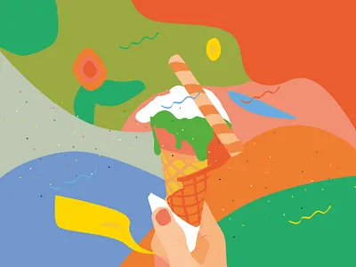 Ice cream color icecream illustraion illustrator sweet vector