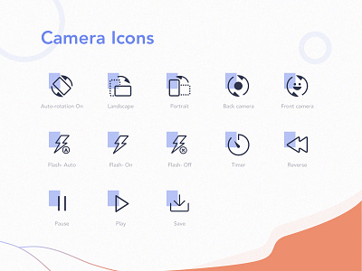 Stabilizer Mobile Application Icons app application camera app icon icon set iconography ui ux video video stabilize