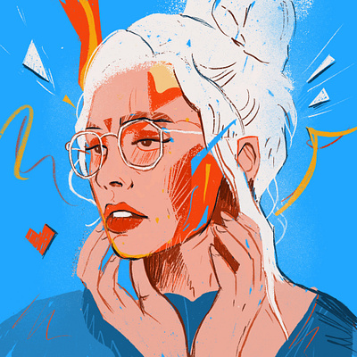 Spring Nation character flat illustrated illustration illustrator portrait portrait art portrait illustration portrait painting portraits portrayed sketchy vivid colors woman illustration