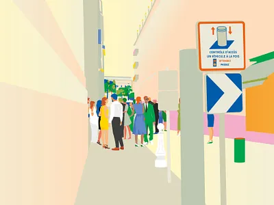 People in Nice street color drawing france illustration illustrator nice people people illustration street vector