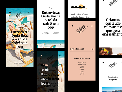 Mobile Pages Website The Summer Hunter design interface layout mobile mobile design mobile ui summer the summer hunter ui web website