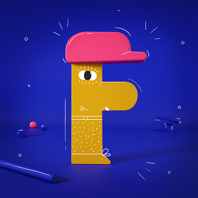 F 2d 36 days of type 36days 36daysoftype 3d character character design cinema4d mixed octane type typography