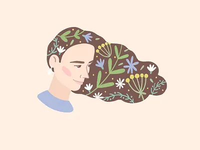 Spring beauty character characterdesign girl hair illustration portrait spring