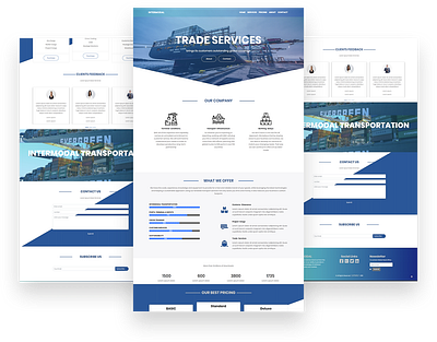 Global Transportation Landing Page design landing page ui ux web