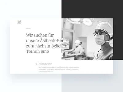 Plastic Surgery Website Redesign black careers careers page design doctor ibm plex minimal minimalist plastic sleek surgery typogaphy ui user experience user interface ux web web design white woman