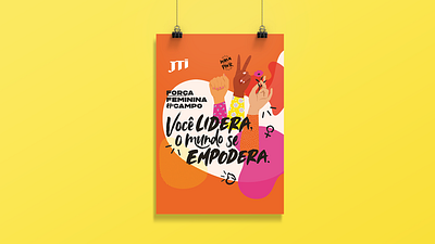 Força Feminina em Campo design illustration lettering mulher poster typography