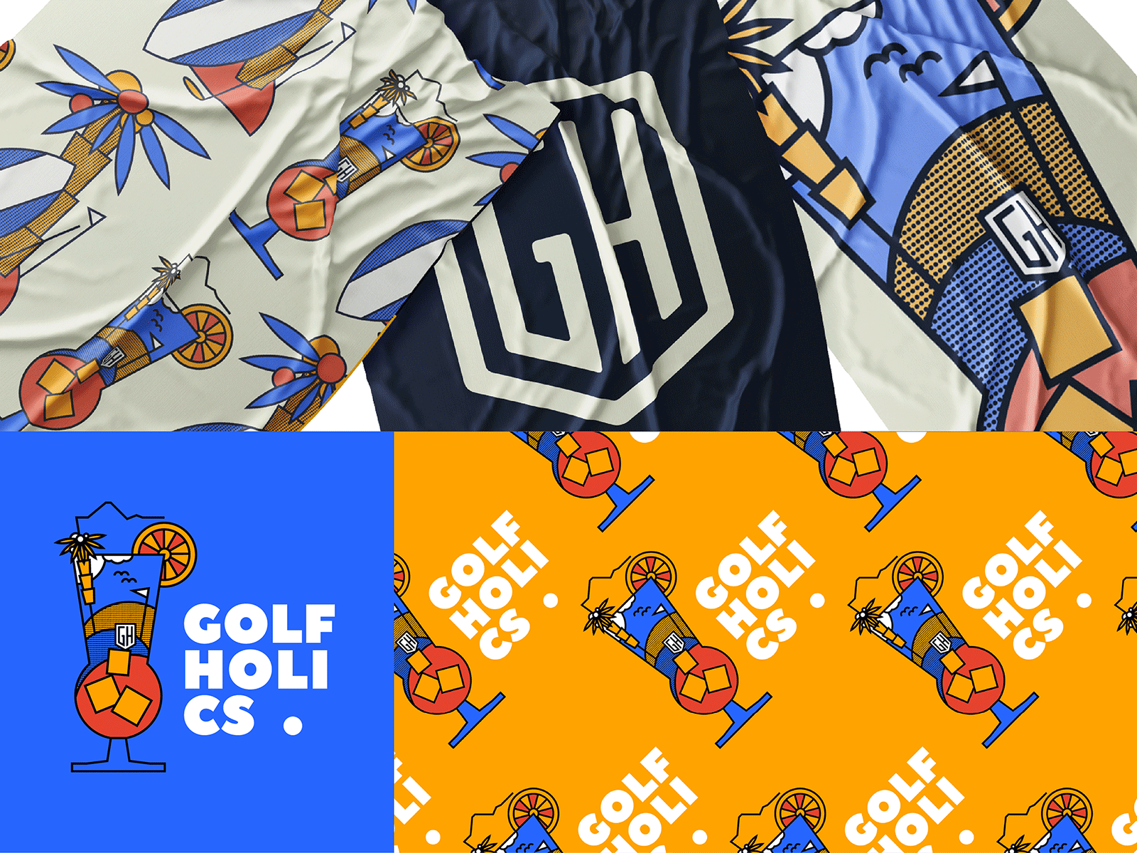 GH | pt.1 apparel bold branding coctail color flat golf golfing graphic design hawaii illustration nikola obradovic design print design product design summer t shirt towel usa vibes web design