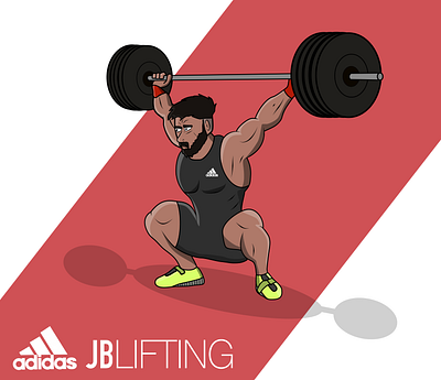 Weightlifter artist artwork cartoon character design fun graphic illustration vector weightlifter weightlifting