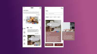 furniture app app design ui