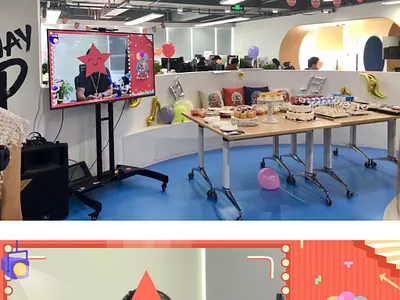 Video clip of the company's birthday party design