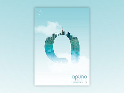 Apimo Booklet #1 French version abstract booklet design brochure brochure design buildings city skyline cityscape cloud cover artwork crm double exposition double exposure gradient horizon landscape paysage premiere de couverture real estate skyline