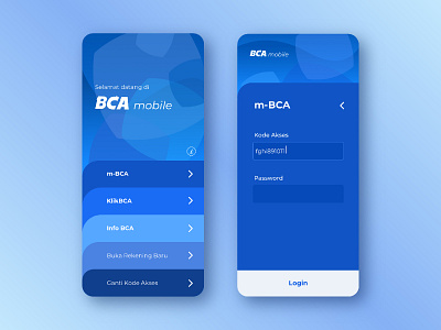 BCA Mobile Banking UI app bankingapp bca finance app mobile mobile app ui uiux