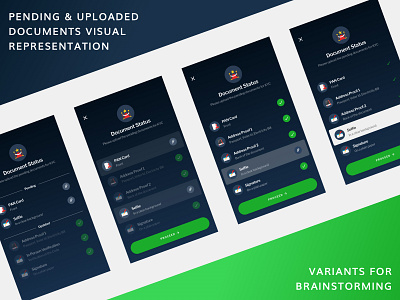 Documents Status Screen app branding design finance mobile ui ui ux