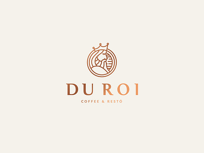 Du Roi Logo brand identity branding cafe coffee design drawing food graphic design hand draw icon icon design illustration king logo logo design logotype sketch united arab emirates vector art