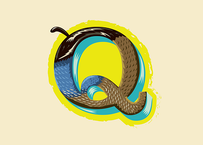 36 Days of Type -- Q for Quail 36daysoftype animal alphabet birds blue branding feathers illustration letter q lettering logo typography vector
