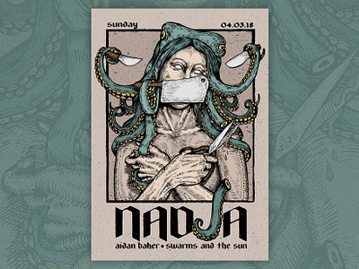 Bad Hair Day concert poster coverart design digitalillustration drawing experimental gig poster graphicdesign illustration illustration art illustration design illustrator portrait portraits post rock poster poster art poster artwork poster design tentacles