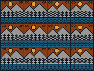 Familiarizing myself with appropriate subject matter for REI icon illustration outdoors outside patch pattern trees