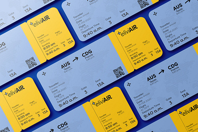 Eliviair Boarding Passes airline boardingpass branding branding design collateral design