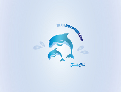 Blue Dolphin Land - Logo design icon illustration logo