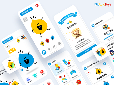 PicWicToys App app badge children clean color design fun gamification illustration ios mobile ui